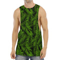 Night Tropical Palm Leaf Pattern Print Men's Muscle Tank Top