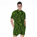 Night Tropical Palm Leaf Pattern Print Men's Romper
