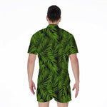 Night Tropical Palm Leaf Pattern Print Men's Rompers