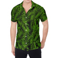 Night Tropical Palm Leaf Pattern Print Men's Shirt
