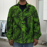 Night Tropical Palm Leaf Pattern Print Men's Shirt Jacket