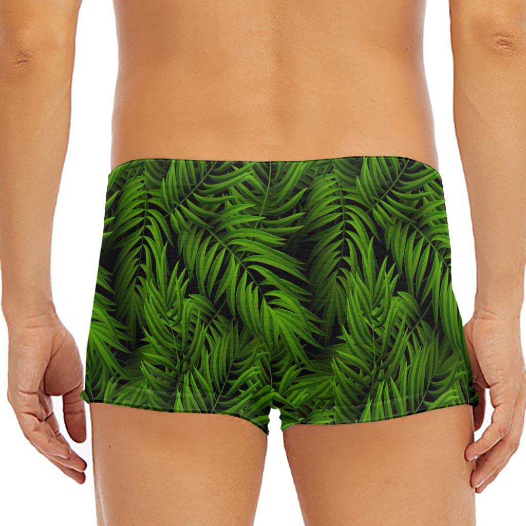Night Tropical Palm Leaf Pattern Print Men's Short Boxer Briefs