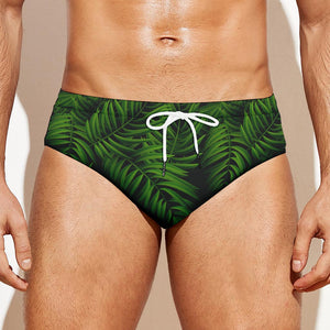 Night Tropical Palm Leaf Pattern Print Men's Swim Briefs