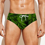 Night Tropical Palm Leaf Pattern Print Men's Swim Briefs