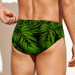Night Tropical Palm Leaf Pattern Print Men's Swim Briefs