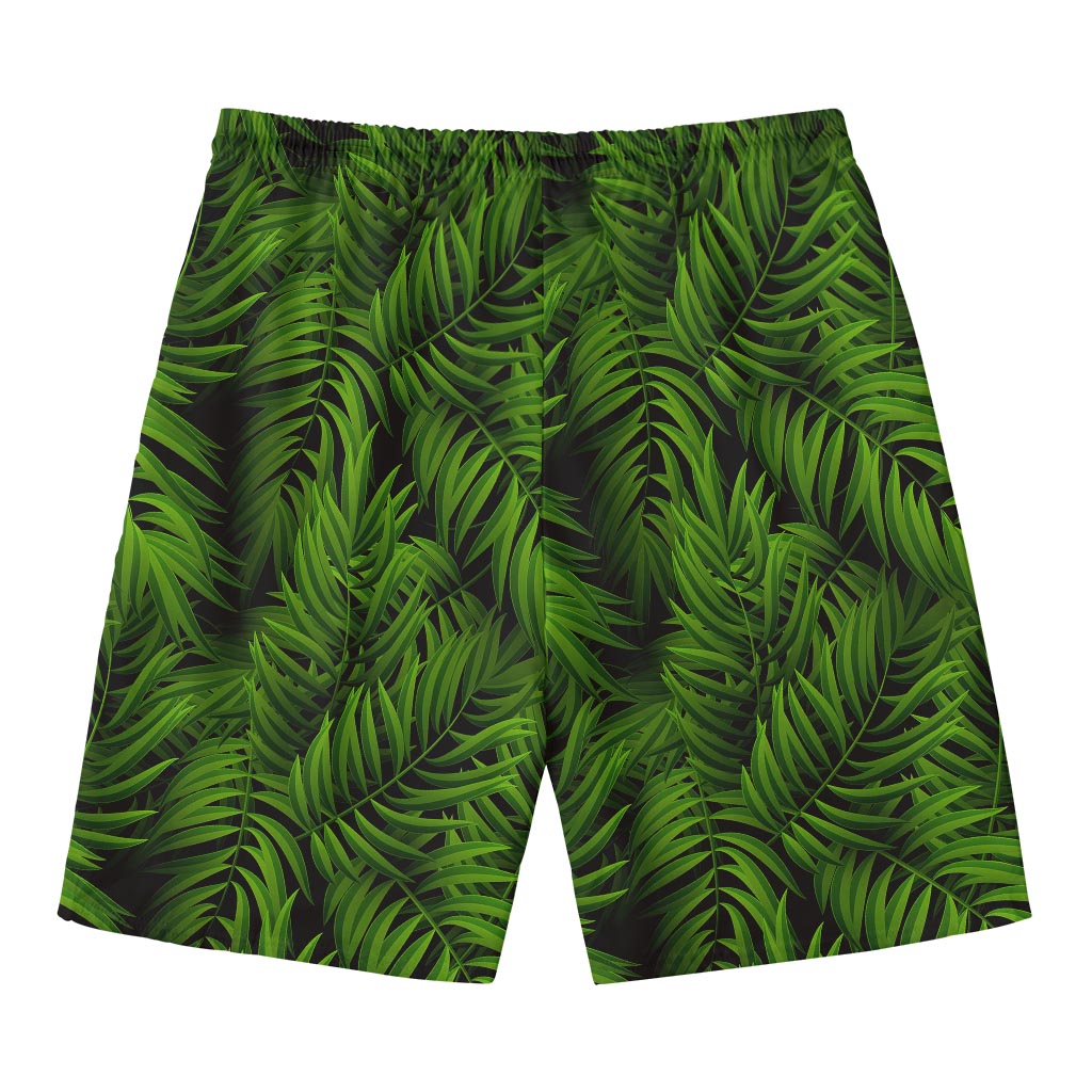 Night Tropical Palm Leaf Pattern Print Men's Swim Trunks