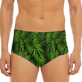 Night Tropical Palm Leaf Pattern Print Men's Triangle Swim Briefs