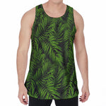 Night Tropical Palm Leaf Pattern Print Men's Velvet Tank Top