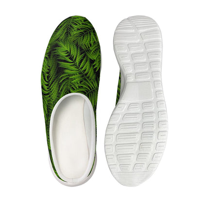 Night Tropical Palm Leaf Pattern Print Mesh Casual Shoes