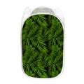 Night Tropical Palm Leaf Pattern Print Mesh Laundry Hamper
