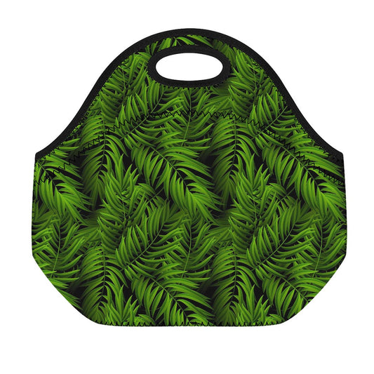 Night Tropical Palm Leaf Pattern Print Neoprene Lunch Bag