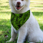 Night Tropical Palm Leaf Pattern Print Over The Collar Dog Bandana