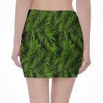 Night Tropical Palm Leaf Pattern Print Pencil Mini Skirt