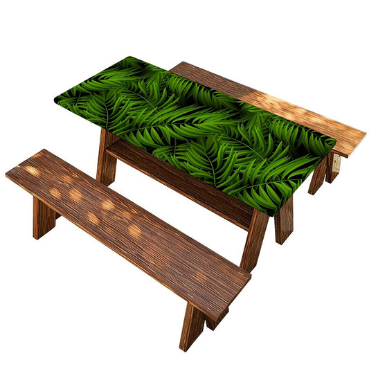Night Tropical Palm Leaf Pattern Print Picnic Table Cover
