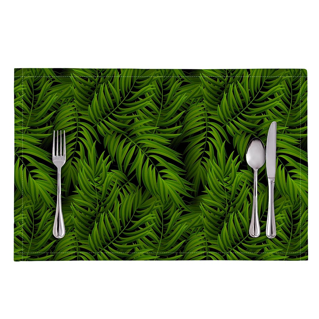 Night Tropical Palm Leaf Pattern Print Placemat