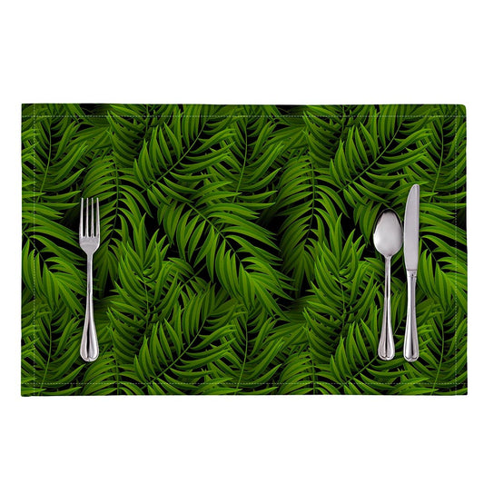 Night Tropical Palm Leaf Pattern Print Placemat