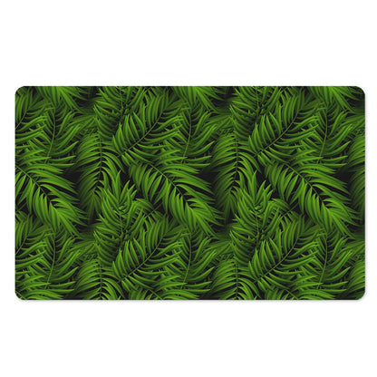 Night Tropical Palm Leaf Pattern Print Polyester Doormat