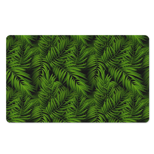 Night Tropical Palm Leaf Pattern Print Polyester Doormat
