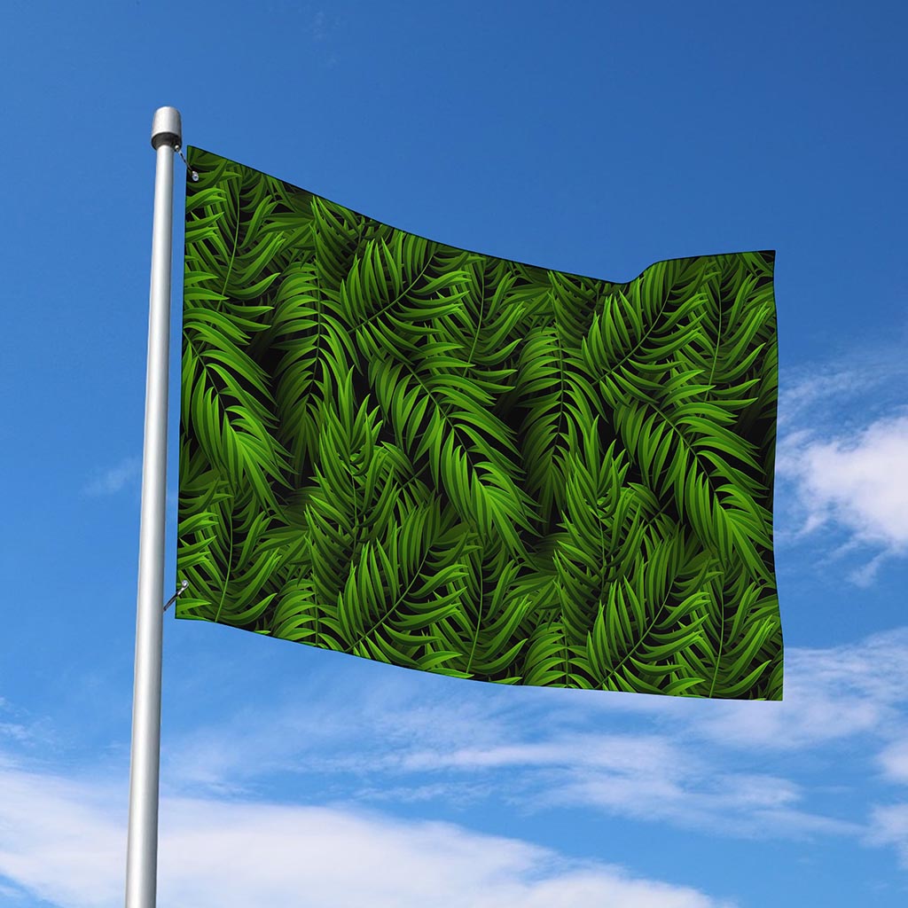 Night Tropical Palm Leaf Pattern Print Polyester Flag