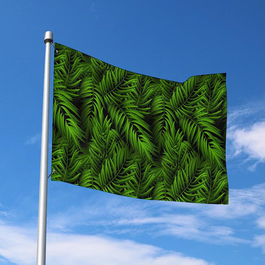 Night Tropical Palm Leaf Pattern Print Polyester Flag