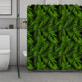 Night Tropical Palm Leaf Pattern Print Polyester Shower Curtain