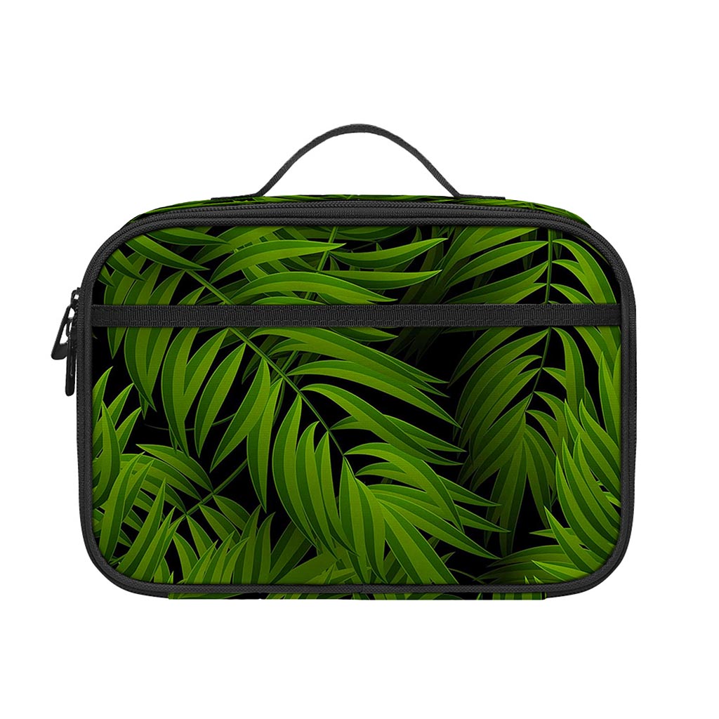 Night Tropical Palm Leaf Pattern Print Portable Lunch Bag