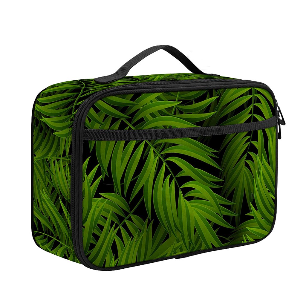 Night Tropical Palm Leaf Pattern Print Portable Lunch Bag