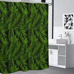 Night Tropical Palm Leaf Pattern Print Premium Shower Curtain