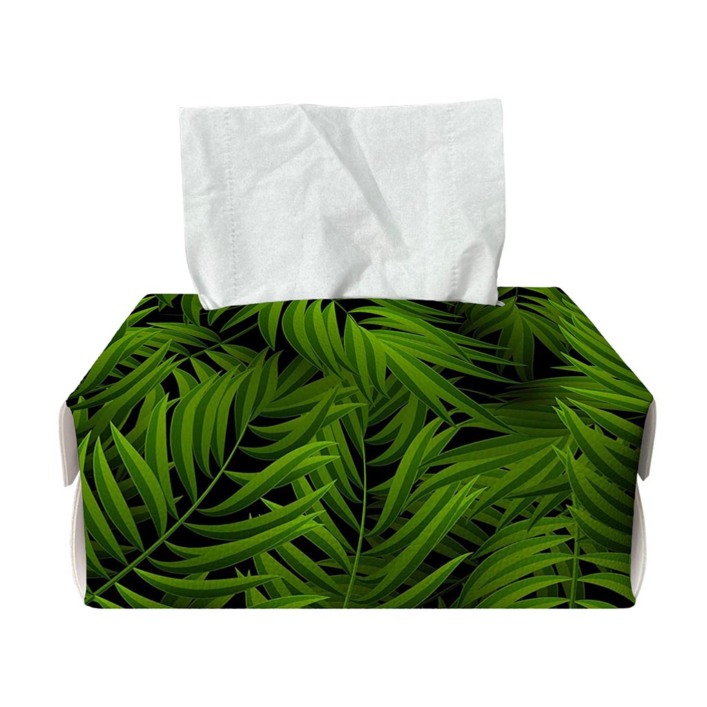 Night Tropical Palm Leaf Pattern Print Rectangle Tissue Box Cover