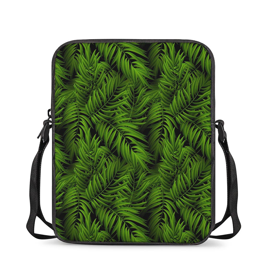 Night Tropical Palm Leaf Pattern Print Rectangular Crossbody Bag