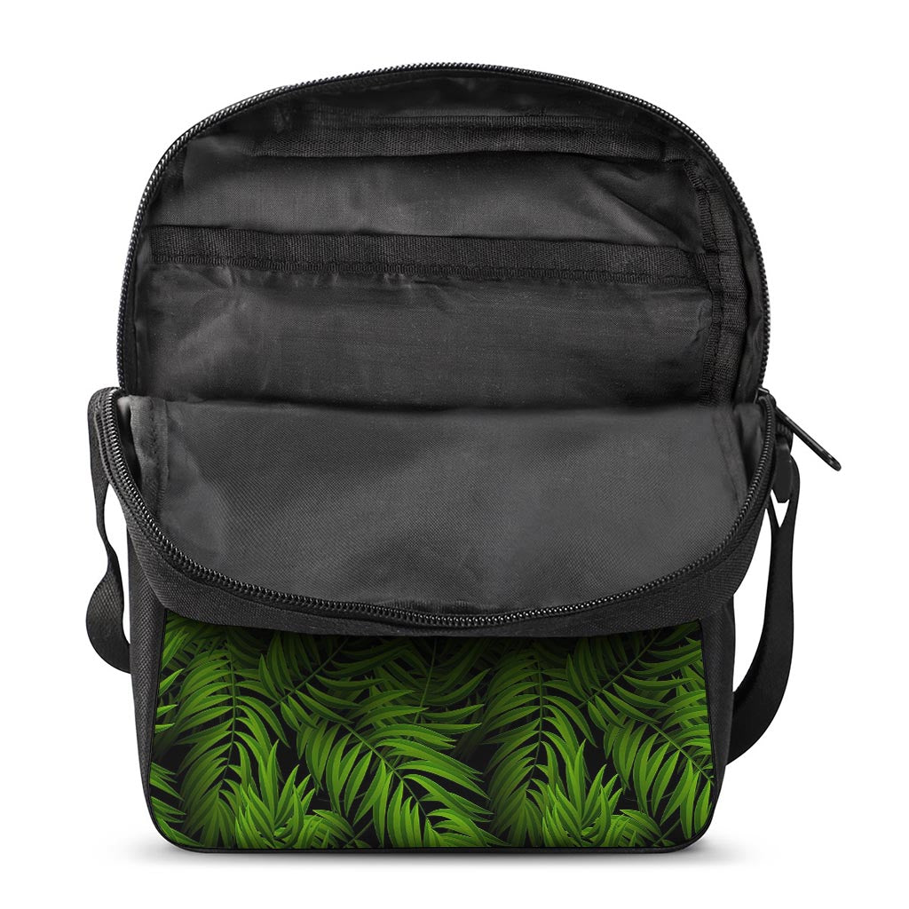 Night Tropical Palm Leaf Pattern Print Rectangular Crossbody Bag