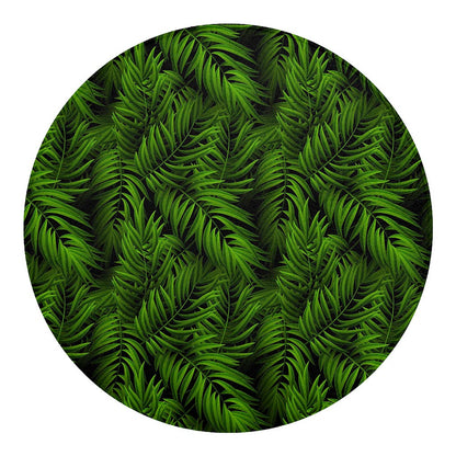 Night Tropical Palm Leaf Pattern Print Round Blanket