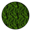 Night Tropical Palm Leaf Pattern Print Round Floor Mat