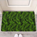 Night Tropical Palm Leaf Pattern Print Rubber Doormat