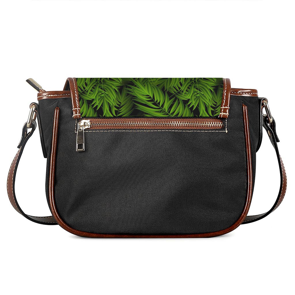 Night Tropical Palm Leaf Pattern Print Saddle Bag