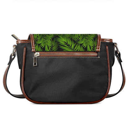 Night Tropical Palm Leaf Pattern Print Saddle Bag