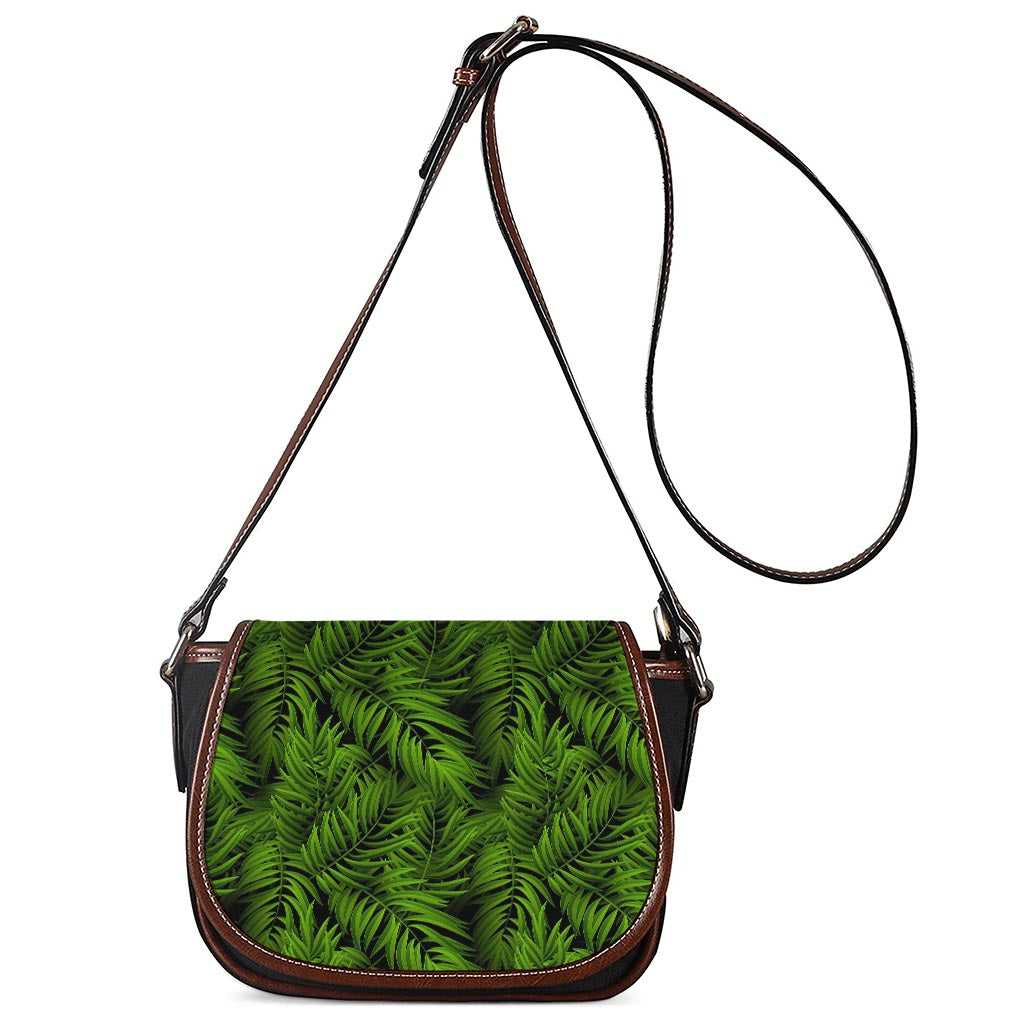 Night Tropical Palm Leaf Pattern Print Saddle Bag