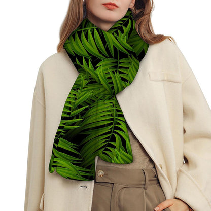 Night Tropical Palm Leaf Pattern Print Scarf
