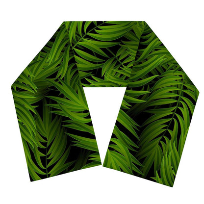 Night Tropical Palm Leaf Pattern Print Scarf