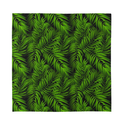 Night Tropical Palm Leaf Pattern Print Silk Bandana