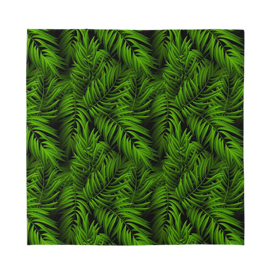Night Tropical Palm Leaf Pattern Print Silk Bandana