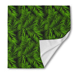 Night Tropical Palm Leaf Pattern Print Silk Bandana