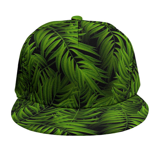 Night Tropical Palm Leaf Pattern Print Snapback Cap
