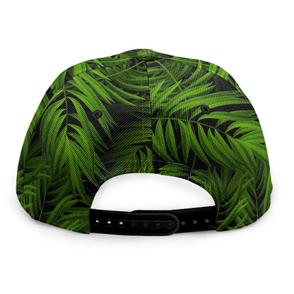 Night Tropical Palm Leaf Pattern Print Snapback Cap
