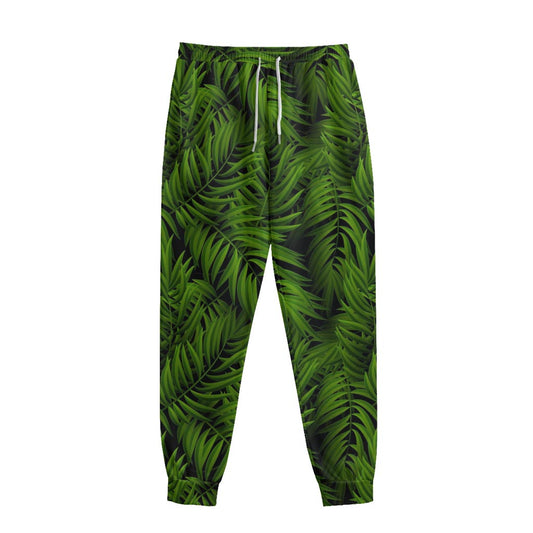 Night Tropical Palm Leaf Pattern Print Sweatpants
