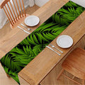 Night Tropical Palm Leaf Pattern Print Table Runner