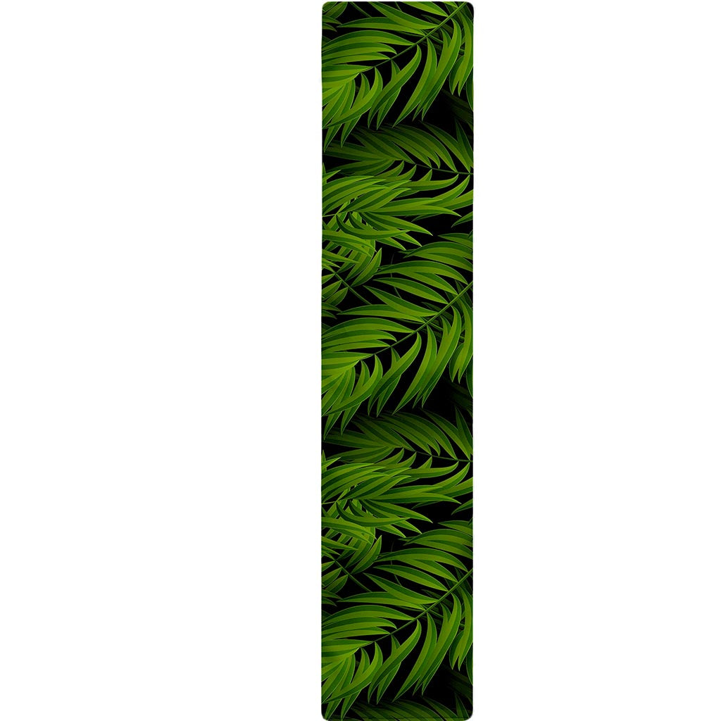 Night Tropical Palm Leaf Pattern Print Table Runner