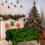 Night Tropical Palm Leaf Pattern Print Tablecloth