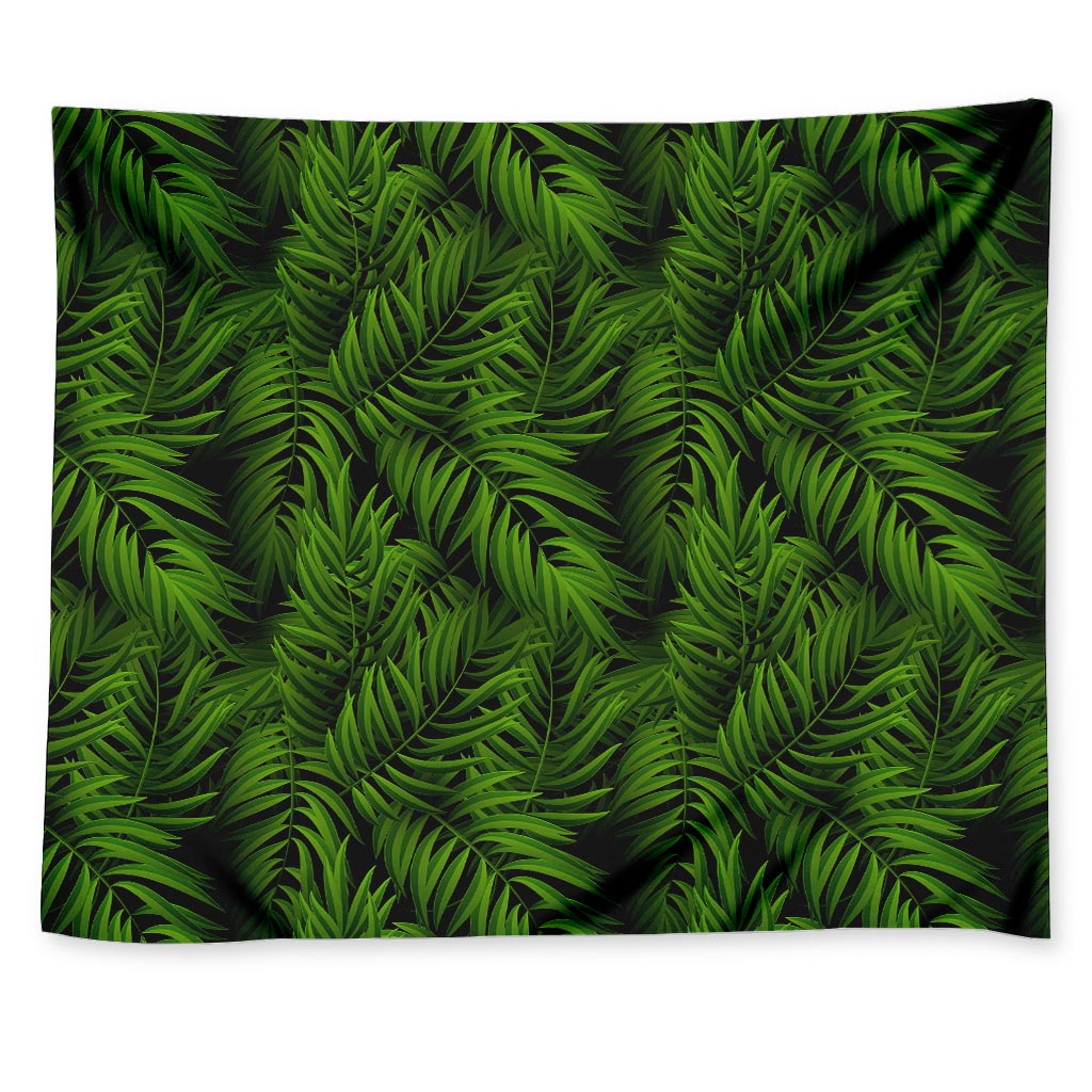 Night Tropical Palm Leaf Pattern Print Tapestry