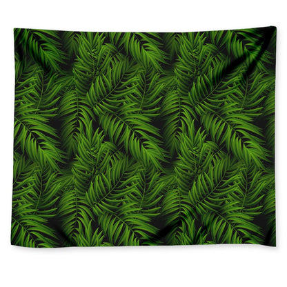Night Tropical Palm Leaf Pattern Print Tapestry